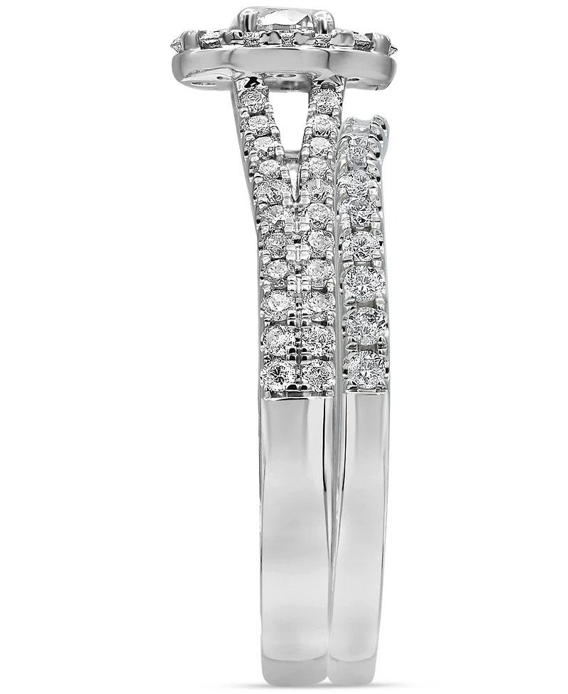 Diamond Halo Bridal Set (1 ct. t.w.) in 14k White Gold