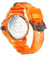 Philipp Plein Unisex The Skull Scuba Duba Orange Silicone Strap Watch 44mm