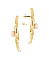 Sterling Forever Silver-Tone or Gold-Tone Freshwater Pearls Fantaisie Studs