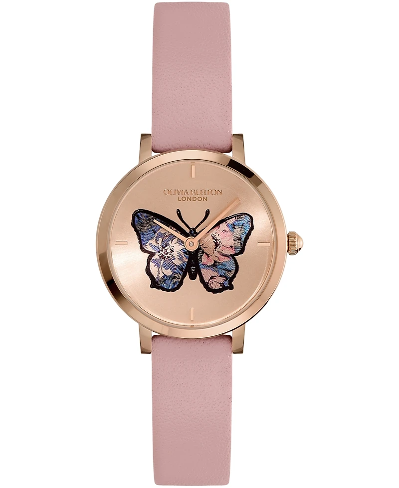 Olivia Burton Women's Signature Butterfly Rose Gold-Tone Stainless Steel Mesh Watch 28mm