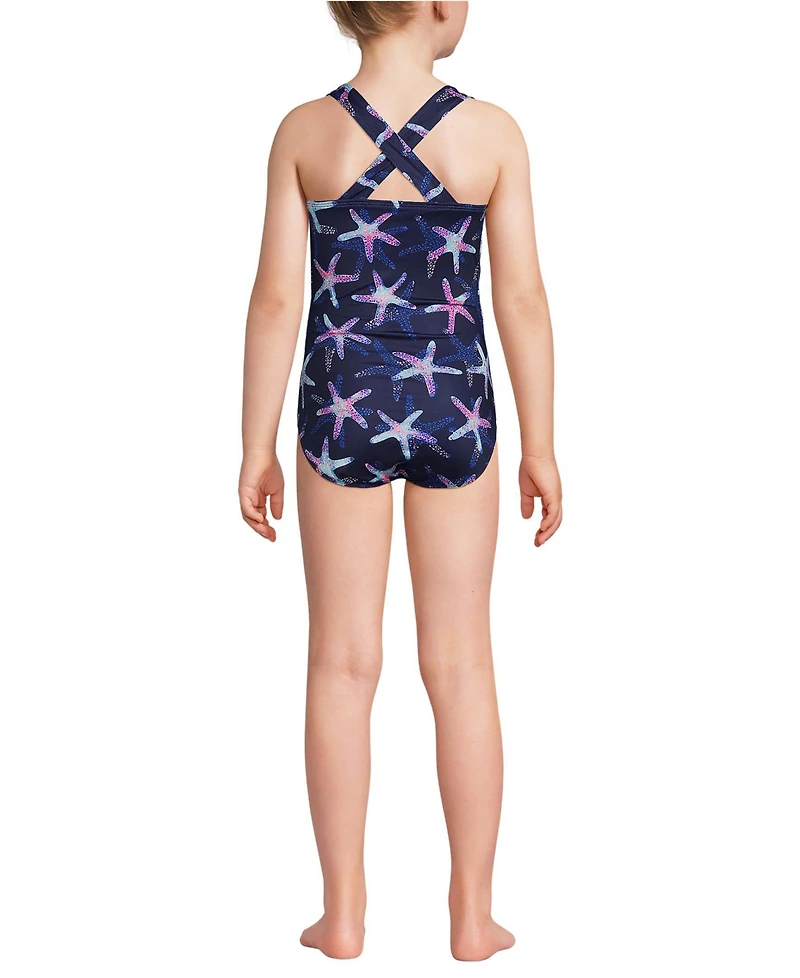Lands' End Girls Chlorine Resistant One Piece Upf 50 Swimsuit
