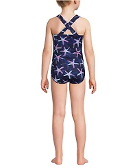 Lands' End Girls Chlorine Resistant One Piece Upf 50 Swimsuit