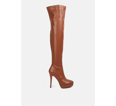 confetti stretch pu high heel Over the knee boots