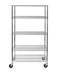 Seville Classics UltraDurable 5-Tier Nsf Steel Wire Shelving, 48" W x 24" D x 76" H