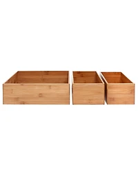 Seville Classics Bamboo 5-Piece Storage Bin Organizer Box Set