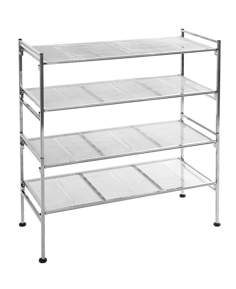 Seville Classics 4-Tier Metal Mesh Stackable Shoe Rack