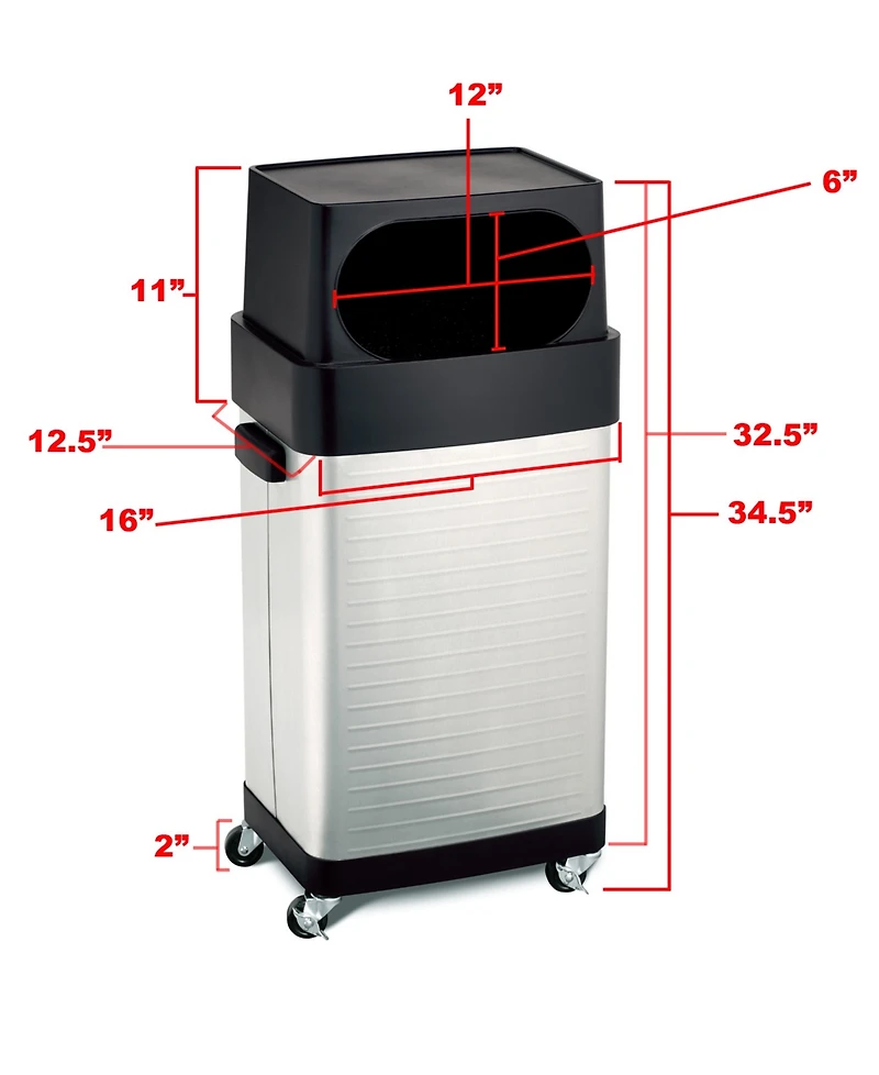 Seville Classics 17-Gallon Wheeled Trash Bin