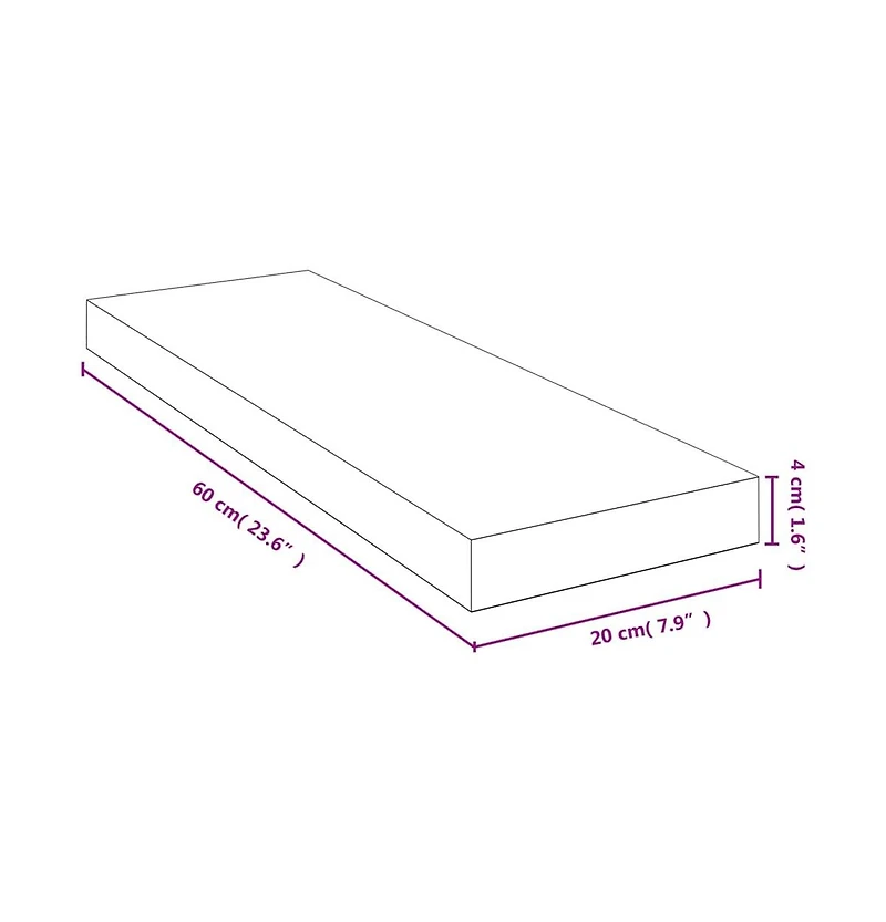Wall Shelf 23.6"x7.9"x1.6" Bamboo
