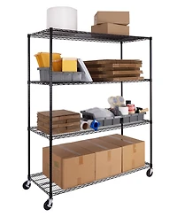 Seville Classics UltraDurable 4-Tier Nsf Steel Wire Shelving, 60" W x 24" D x 76" H