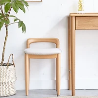 Streamdale Natural Beech Wood Make-Up Stool Bed Bench For Dining Room, Bedroom