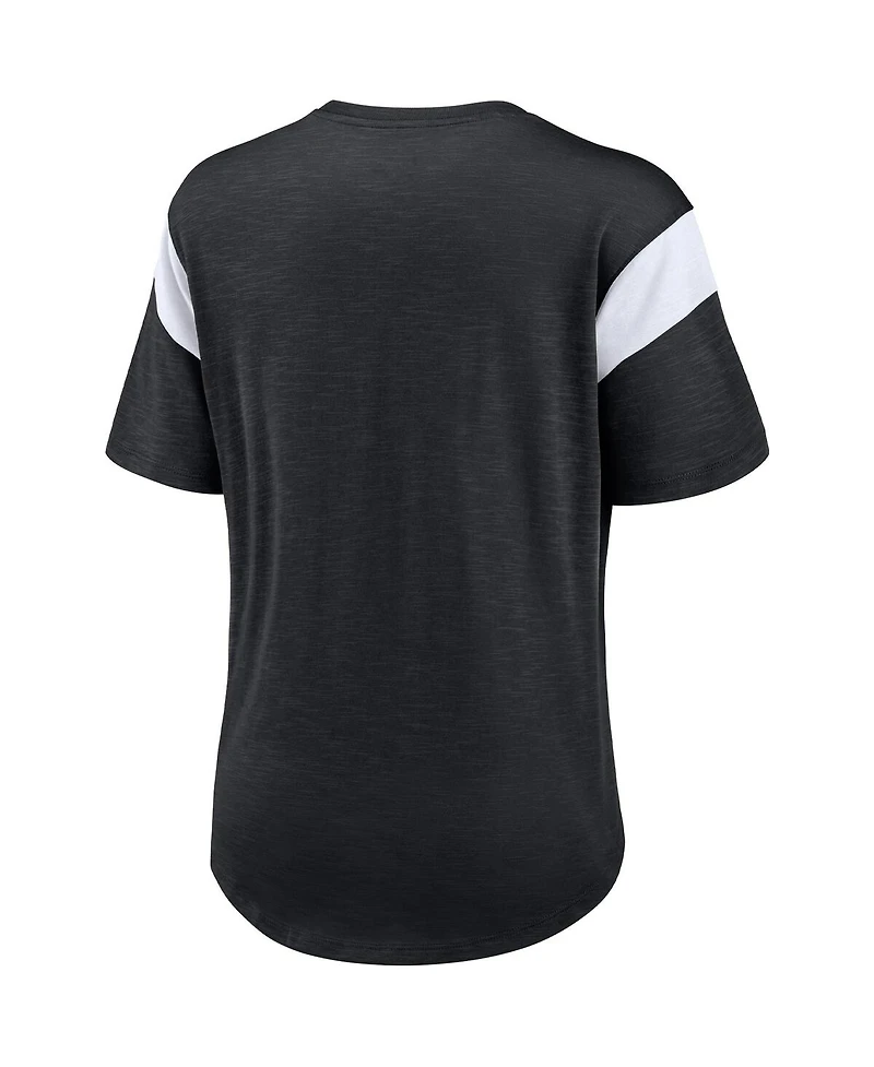 Women's Nike Heather Black Las Vegas Raiders Primary Logo Fashion Top