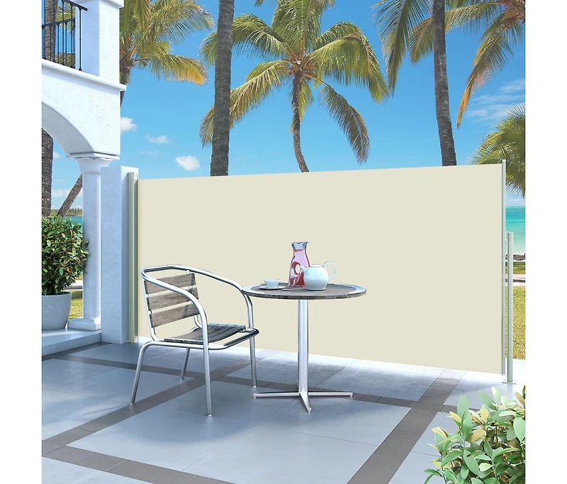Retractable Side Awning 55.1"x118.1" Cream