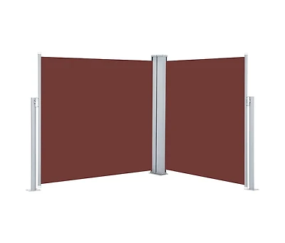 Retractable Side Awning Brown 39.4"x236.2"