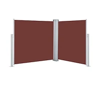 Retractable Side Awning Brown 39.4"x236.2"