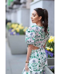 Jessie Zhao New York Danielle Green Garden Midi Dress