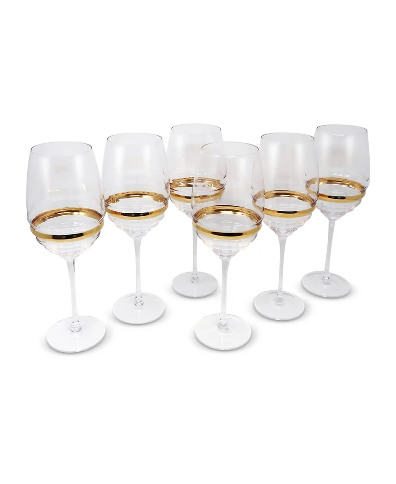 Vivience Stripe Wine Glasses, Set of 6