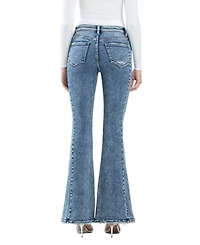 Flying Monkey Women's High Rise Split Hem Flare Jeans