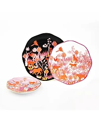 Jessie Zhao New York Travel Around World Bone China Plates, Set Of Three