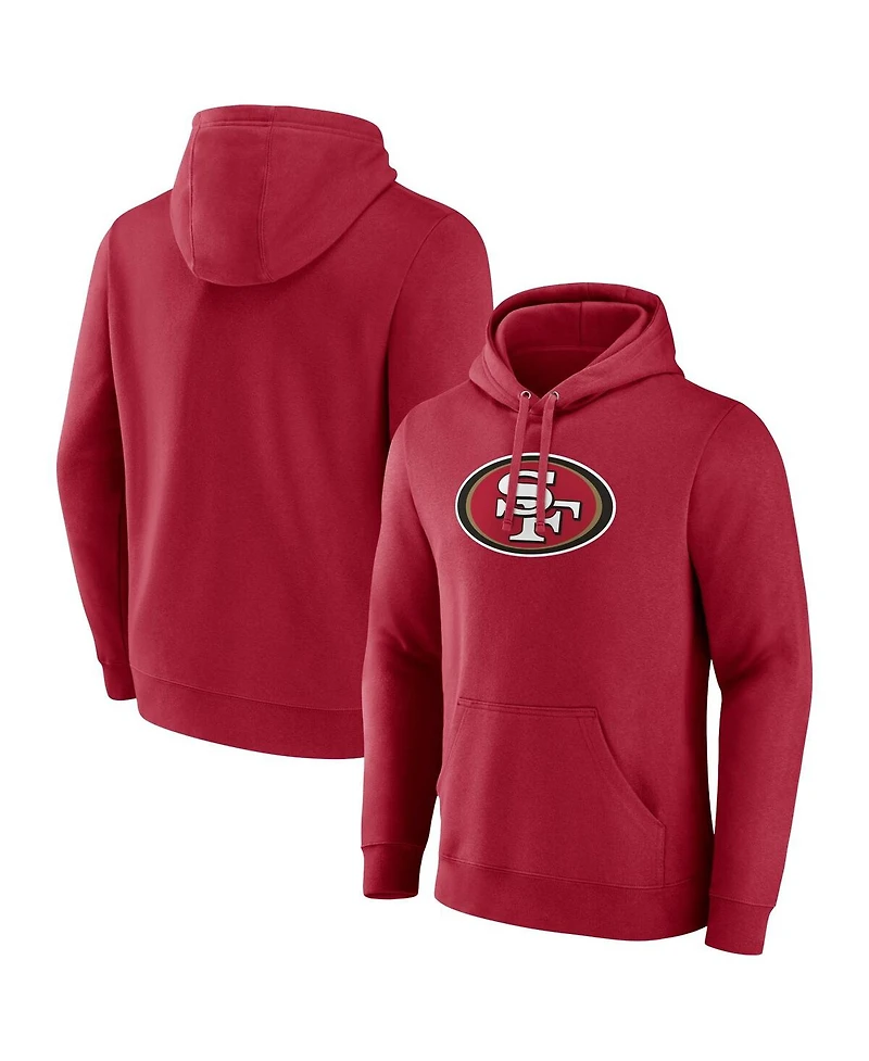 Men's Fanatics Scarlet San Francisco 49ers Primary Logo Fleece Pullover Hoodie