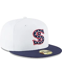 Men's New Era White Chicago Sox Cooperstown Collection Wool 59FIFTY Fitted Hat