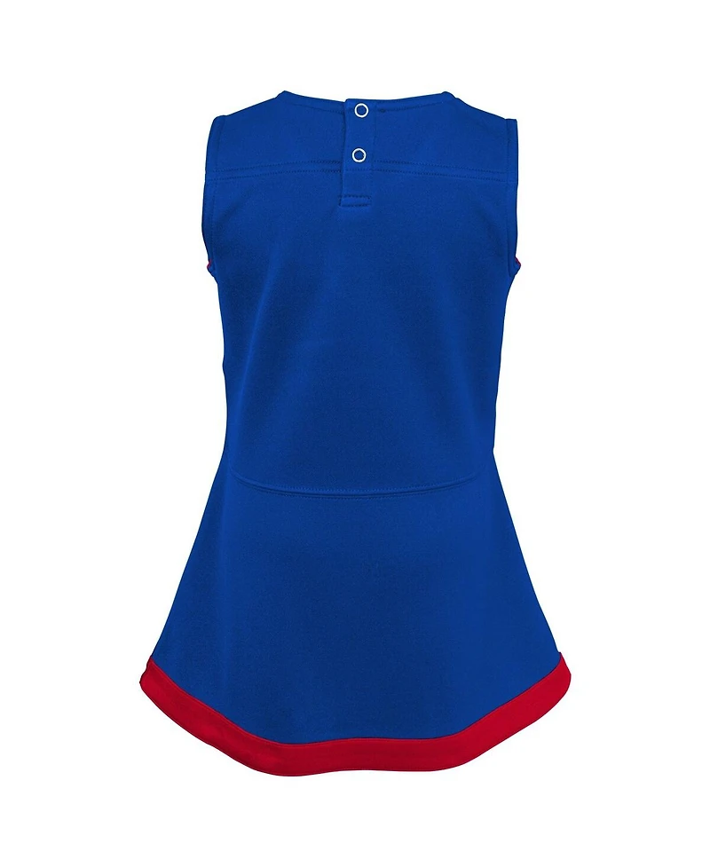 Girls Toddler Royal Buffalo Bills Cheer Captain Dress with Bloomers