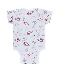 Baby Boys and Girls Wear by Erin Andrews Gray, Cardinal, White Arizona Cardinals Three-Piece Turn Me Around Bodysuits and Pant Set