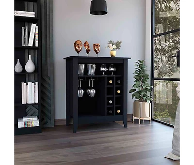 Depot E-shop Mojito Bar Cabinet, Six Built-in Wine Rack, One Open Drawer, Shelf