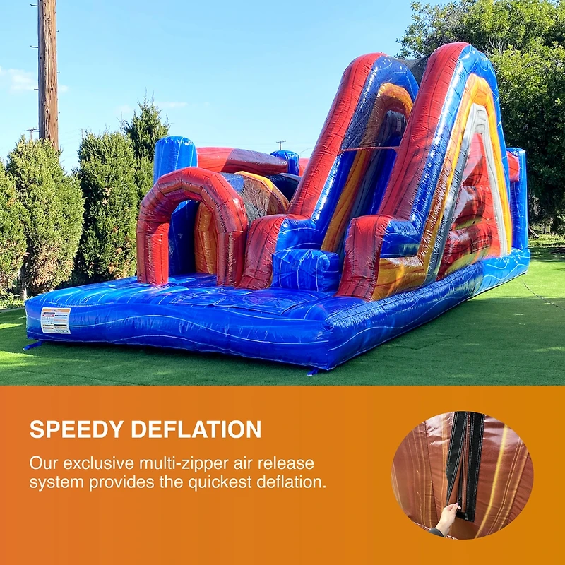 Xjump Obstacle Course Bounce House with Slide (with Blower)