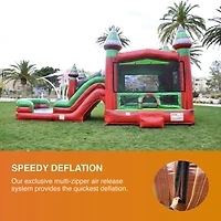 JumpOrange Midnight Commercial Grade Bounce House Water Slide Combo with Pool for Kids and Adults (with Blower), Basketball Hoop, Wet Dry Use, Outdoor
