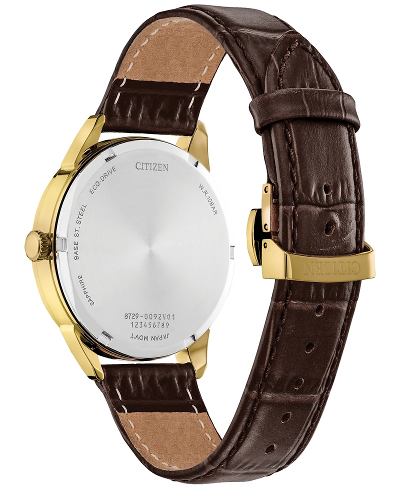 Citizen Eco-Drive Men's Rolan Brown Leather Strap Watch 40mm