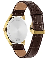 Citizen Eco-Drive Men's Rolan Brown Leather Strap Watch 40mm