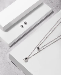 Dkny Logo Crystal Ring Stud Earrings