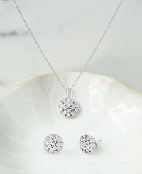 Diamond Flower Burst Stud Earrings (1/10 ct. t.w.) in Sterling Silver, Created for Macy's