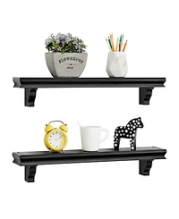 Danya B Decorative 24" Floating Wall Decor Display Ledge Shelves, Set of 2