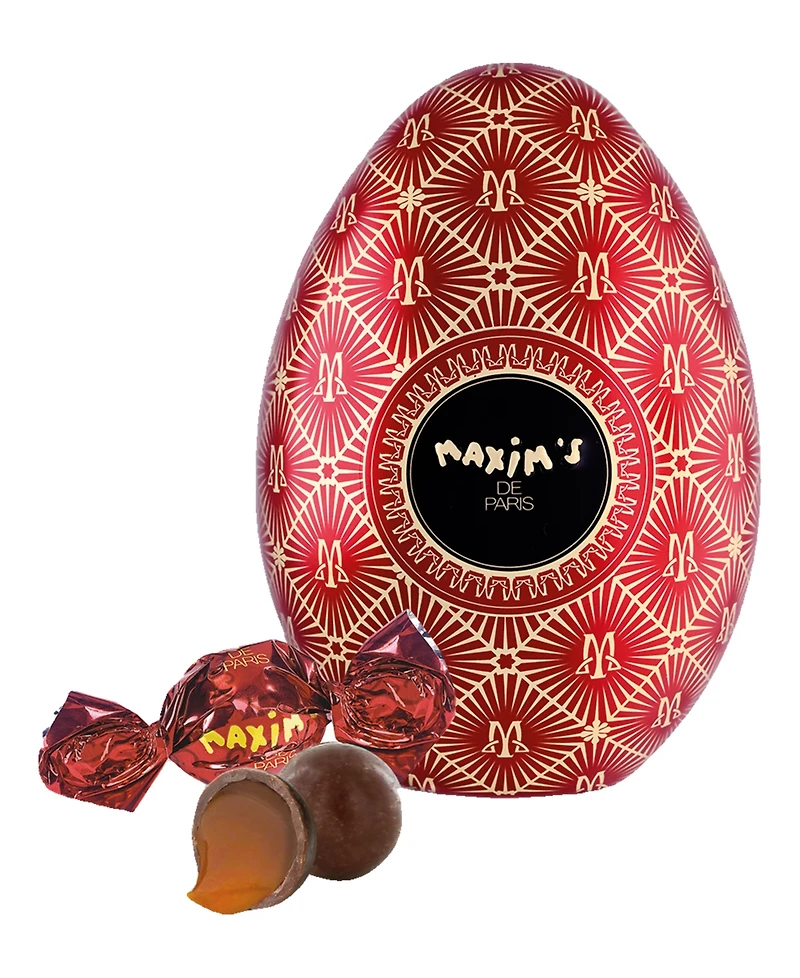 Maxim's De Paris Easter Red Egg Tin Milk Chocolate Gift, 2.8 oz