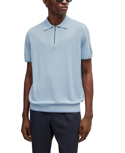 Boss by Hugo Men's Zip-Neck Polo Sweater