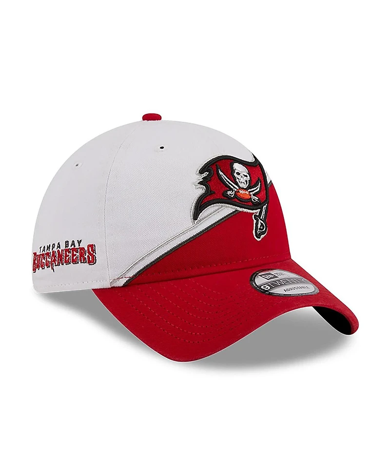 Youth Boys New Era White, Red Tampa Bay Buccaneers 2023 Sideline 9TWENTY Adjustable Hat
