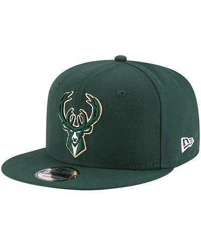 Men's New Era Hunter Green Milwaukee Bucks Official Team Color 9FIFTY Snapback Hat