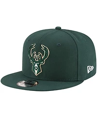 Men's New Era Hunter Green Milwaukee Bucks Official Team Color 9FIFTY Snapback Hat