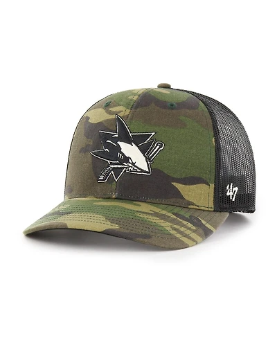 Men's '47 Brand Camo, Black San Jose Sharks Trucker Snapback Hat