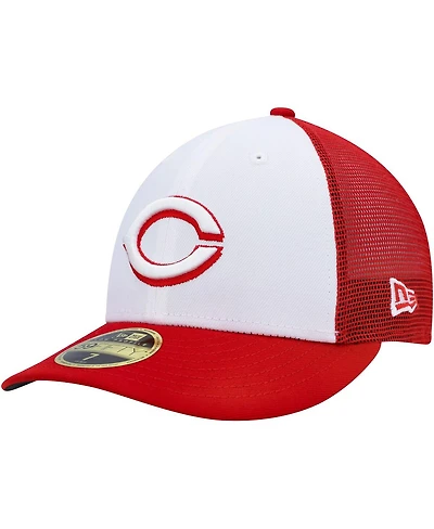 Men's New Era White, Red Cincinnati Reds 2023 On-Field Batting Practice Low Profile 59FIFTY Fitted Hat