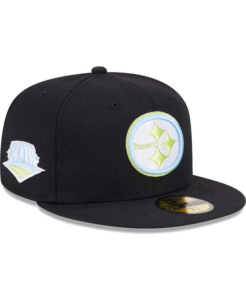 Men's New Era Black Pittsburgh Steelers Multi 59FIFTY Fitted Hat