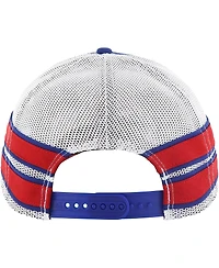 Men's '47 Brand Royal Distressed Kansas Jayhawks Straight Eight Adjustable Trucker Hat