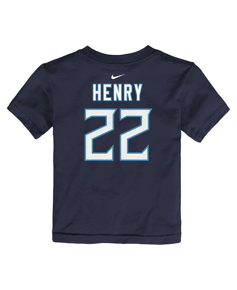 Toddler Boys and Girls Nike Derrick Henry Navy Tennessee Titans Player Name and Number T-shirt