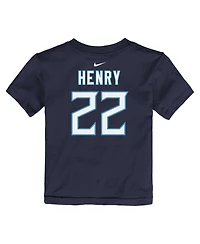 Toddler Boys and Girls Nike Derrick Henry Navy Tennessee Titans Player Name and Number T-shirt