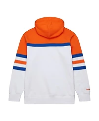 Men's Mitchell & Ness White, Orange New York Islanders Head Coach Pullover Hoodie