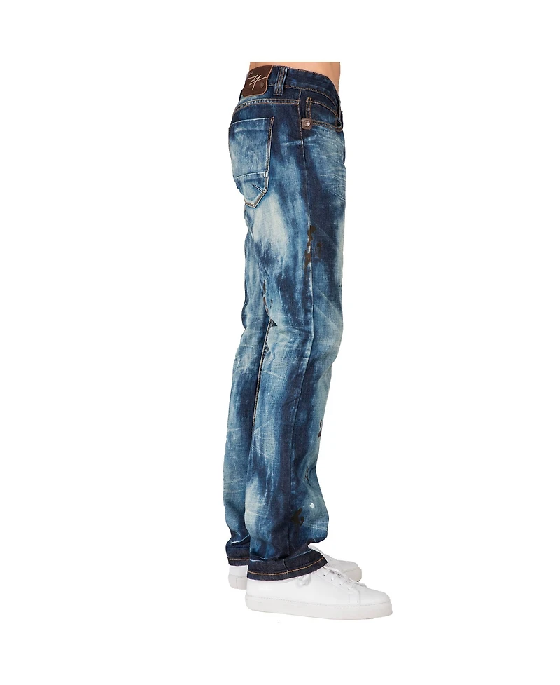 Men's Hand Crafted Wash Slim Straight Premium Denim Jeans