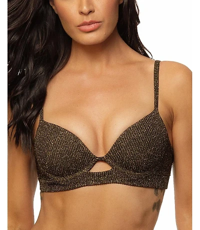 Guria Beachwear Women's Crinkle Lurex Padded Underwire Bikini Top