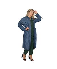 Women's Plus Denim Tencel Hooded Long Trench Coat