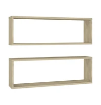 Wall Cube Shelves 2 pcs Sonoma Oak 31.5"x5.9"x10.4" Engineered Wood